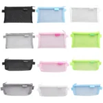 Hechooses D033 Transparent Mesh Exam Portable Pen Bag, Style: - Image 2