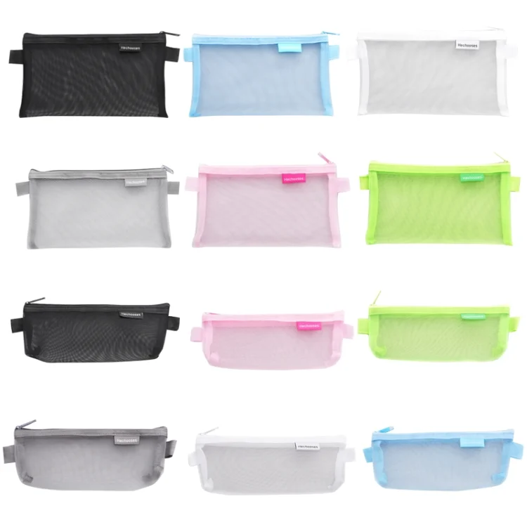 TBD0602884501_B1.webp Hechooses D033 Transparent Mesh Exam Portable Pen Bag, Style: - Image 2