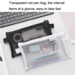 Hechooses D033 Transparent Mesh Exam Portable Pen Bag, Style: - Image 5