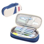 Deer Forest BL-A003 Macaron Large-capacity Double-layer Canvas Pencil Case Stationery Box