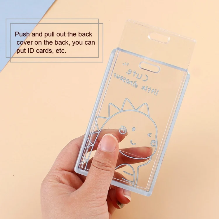 TBD0602890501_B3.webp 2 PCS Transparent Acrylic Push Pull Card Sleeve Bell Keychain Ring ID Card Sleeve - Image 4