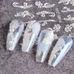 5D Three-dimensional Carved Nail Art Stickers Rose Pattern Embossed Nail Stickers - Image 4