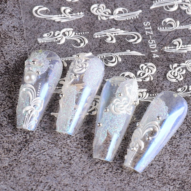 TBD0602891501_B3.webp 5D Three-dimensional Carved Nail Art Stickers Rose Pattern Embossed Nail Stickers - Image 4