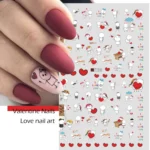 10 PCS Cartoon Heart Letters Comic Character Nail Art Sticker 3D Adhesive Nail Stickers - Image 4