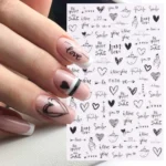 10 PCS Cartoon Heart Letters Comic Character Nail Art Sticker 3D Adhesive Nail Stickers - Image 5