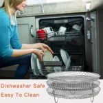 Air Fryer Accessories 8-inch Three Layer Round Grill Steam Rack - Image 4