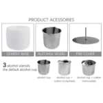 Tabletop Alcohol Fireplace Lamp Flame Heater Portable Outdoor Concrete Small Fireplace - Image 3