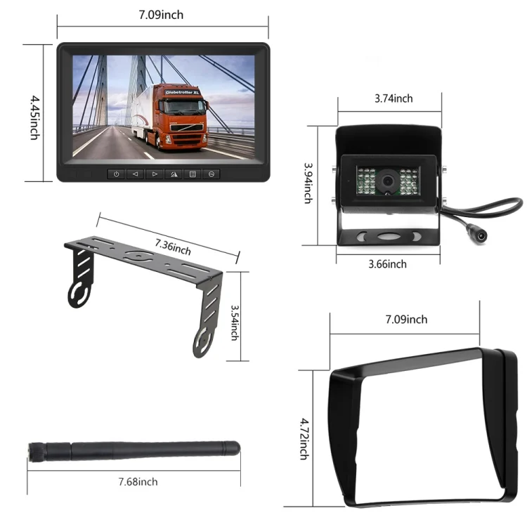 TBD0602907301_B2.webp K0205 7 Inch Digital Wireless Car Display Night Vision Reverse Camera Screen - Image 3