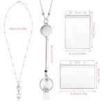 QD-2451 Multifunctional Metal Bead Chain Retractable Pulling Buckle ID Card Holder - Image 3