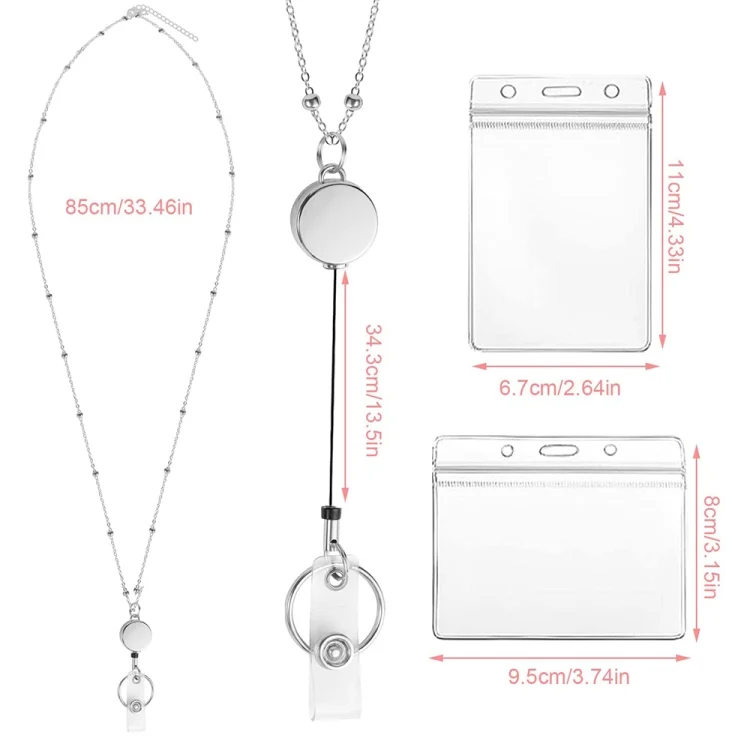 TBD0602908001_B2.webp QD-2451 Multifunctional Metal Bead Chain Retractable Pulling Buckle ID Card Holder - Image 3