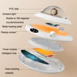 Cartoon Heated Cup Pad UFO Insulated And Constant Temperature Coaster with Night Light, US Plug - Image 3
