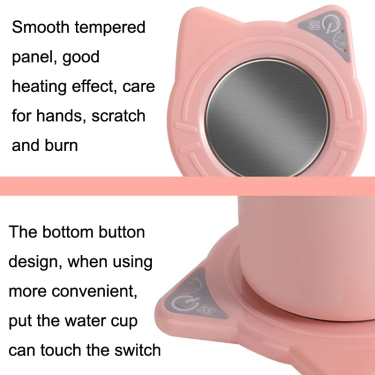 TBD0602909901_B2.webp Automatic Heating Warm Coaster Hot Milk Coffee Cup Timed Thermos Cup Mat, US Plug - Image 3