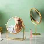 Desktop Makeup Mirror Simple Portable Mirror Rotating Dressing Mirror,Style: - Image 2