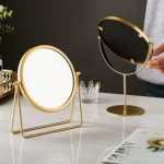 Desktop Makeup Mirror Simple Portable Mirror Rotating Dressing Mirror,Style: - Image 4
