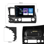 For Honda Civic 10.1 Inch Android WiFi Navigation Machine, Style: - Image 2