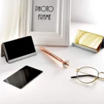 ZT7414 304 Stainless Steel Mirror Desktop Name Card Storage Rack - Image 2