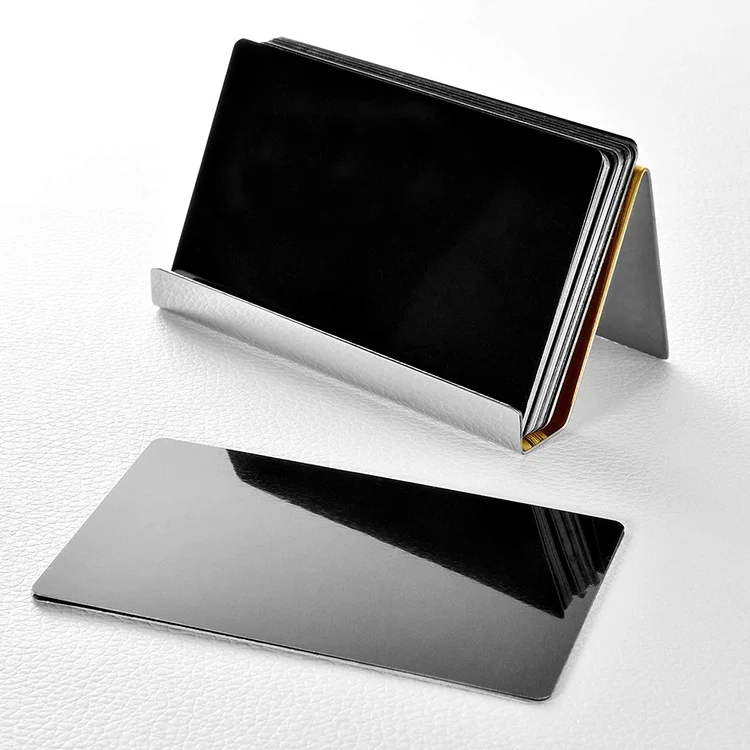 TBD0602913801_B4.webp ZT7414 304 Stainless Steel Mirror Desktop Name Card Storage Rack - Image 5