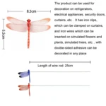 Simulation Plug Rod Magnetic Dragonfly Home Wall Garden Decoration - Image 4