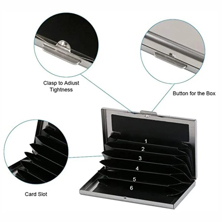 TBD0602914301_B4.webp ZT-1563 RFID Anti-theft Aluminum Alloy Multi-compartment Business Card Case Card Holder - Image 5