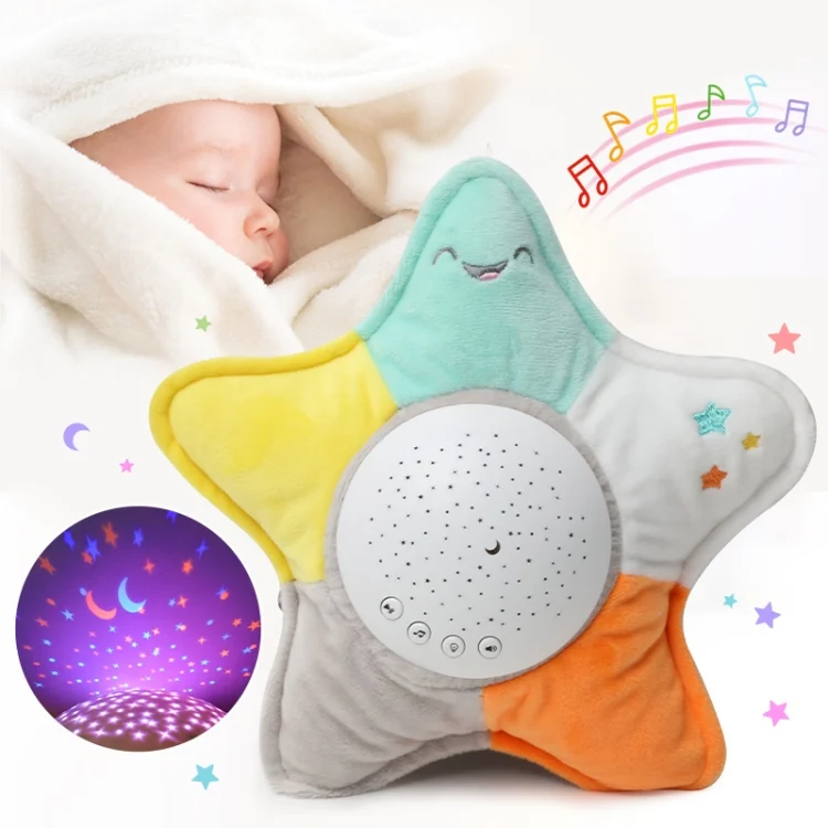 TBD0602919901_B1.webp Kids Soft Toys Stuffed Plush Toys With Music & Stars Projector Light - Image 2