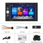 7622C 6.2 inch Dual Spindle HD Car Universal MP5 Carplay Player, Style: - Image 7