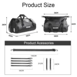 Rhinowalk MT20450 45L Large Capacity Portable Waterproof Motorcycle Tail Bag - Image 3