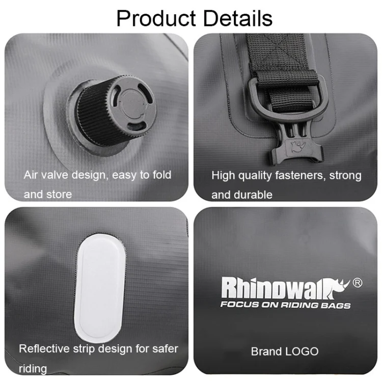 TBD0602924901_B4.webp Rhinowalk MT20450 45L Large Capacity Portable Waterproof Motorcycle Tail Bag - Image 5