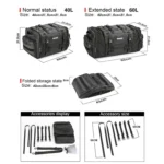 Rhinowalk MT4060 Large-capacity Foldable Expandable Tail Bag for Motorcycle Riding with Rain Cover - Image 3
