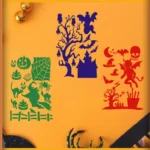 12pcs /Set Halloween Hollow Auxiliary Painting Wall Painting Template For Children - Image 2