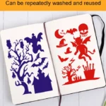 12pcs /Set Halloween Hollow Auxiliary Painting Wall Painting Template For Children - Image 4