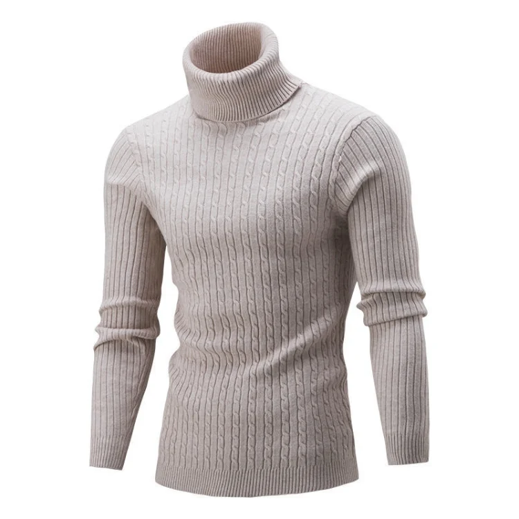 TBD0602934401A.webp High-Collar Long-Sleeved Men Sweater Casual Thread Knit Clothes - Image 1