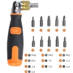 2050C Portable 10 In 1 Hidden Bits Multi-angle Ratchet Corner Screwdriver Set - Image 3