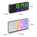 Colorful Fonts LED Electronic Alarm Clock Large Screen Clock - Image 2