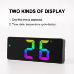 Colorful Fonts LED Electronic Alarm Clock Large Screen Clock - Image 4