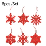 6pcs /Set Wooden Snow Christmas Tree Ornaments Trojan Listed Bell Decoration Arts Crafts