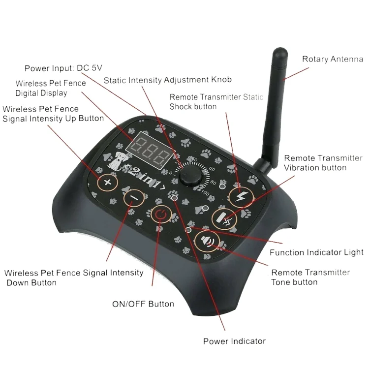 TBD0602963801_B3.webp TF68 2-in-1 Dog Trainer Outdoor Electronic Wireless Fence With Collar - Image 4