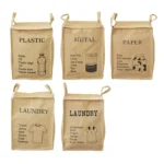 Jute Storage Box Fabric Dirty Clothes Basket Miscellaneous Sorting Storage Bag - Image 2