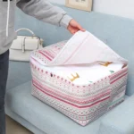 Clothes Organizer Moving Bag Canvas Zipper Quilt Storage Bag - Image 3
