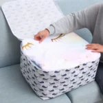 Clothes Organizer Moving Bag Canvas Zipper Quilt Storage Bag - Image 4