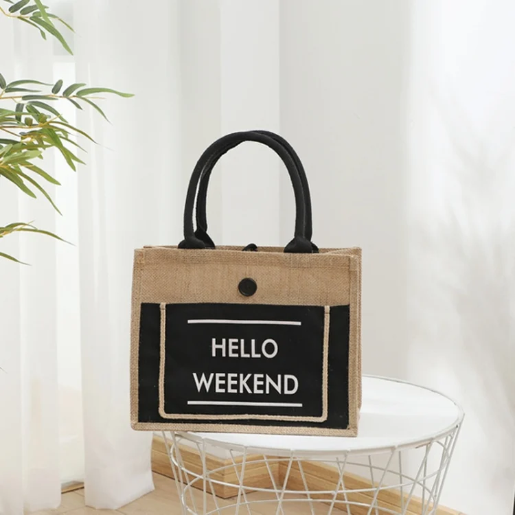 TBD0602968501A_1.webp Portable Shopping Bag Waterproof Linen Lunch Bag - Image 4
