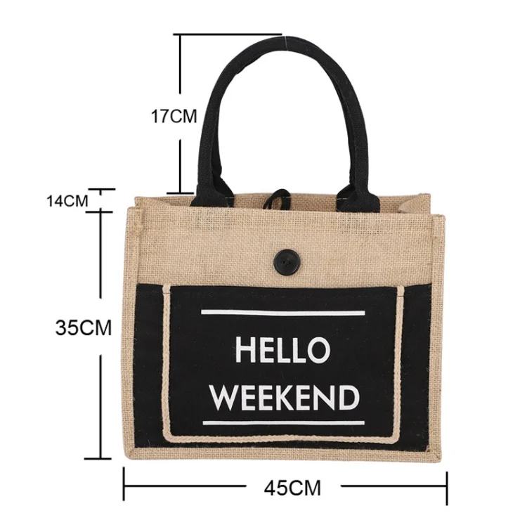 TBD0602968501_B1.webp Portable Shopping Bag Waterproof Linen Lunch Bag - Image 2