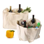NIEN Compartmentalized Shopping Bag Fruit and Vegetable Handle Canvas Bag, Style: - Image 2