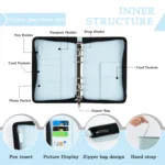 A6 Handheld Zipper Bag Type Large Capacity Cash Budget Book Handbook - Image 3