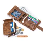 BUFF CAPTAIN 01 Multifunctional Detachable Vintage Leather Buckle Horizontal Wallet - Image 6