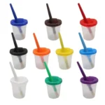 Children Leak-Proof Plastic Brush Washing Cup Palette Painting Brushes - Image 2