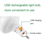 AB26 USB Charging LED Bulb Night Market Stall Lights Outdoor Camping Hanging Lamp, Power: - Image 6