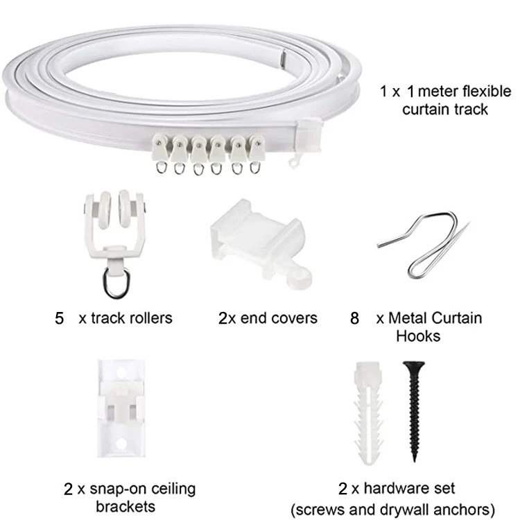 TBD0602996301_1.webp Model Steel Track Set Flexible Silent Slide Track Track with Hooks, Size: - Image 6