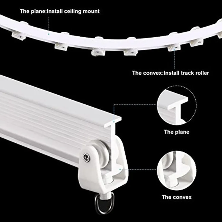 TBD0602996301_B2.webp Model Steel Track Set Flexible Silent Slide Track Track with Hooks, Size: - Image 3