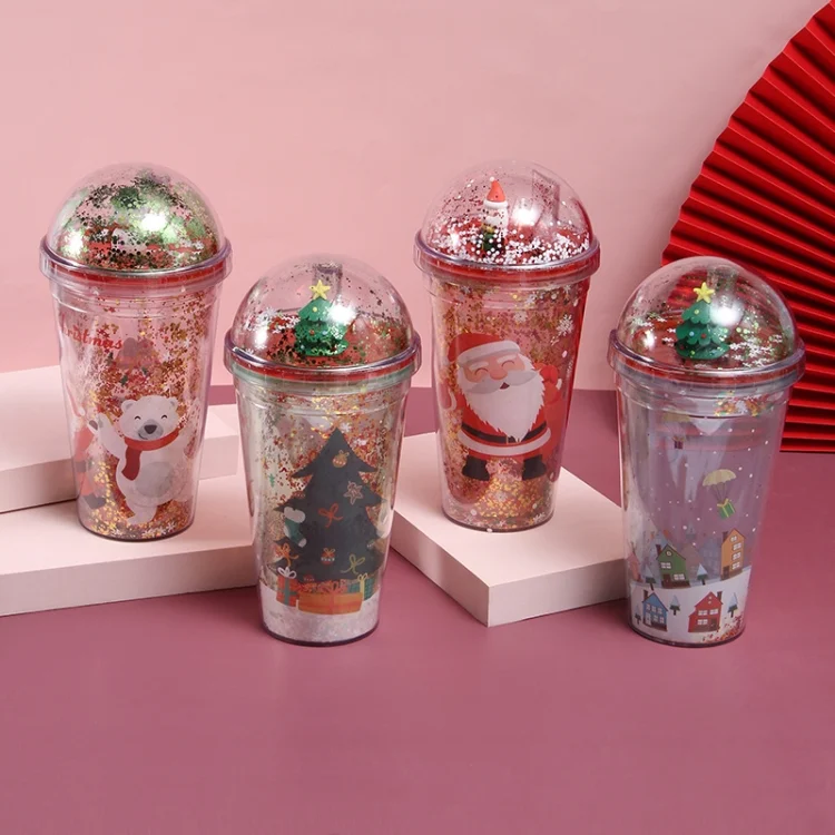 TBD0602997601_B1.webp 500ml Micro Landscape Plastic Cup Christmas Gift Double Cup - Image 2