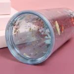 500ml Micro Landscape Plastic Cup Christmas Gift Double Cup - Image 5
